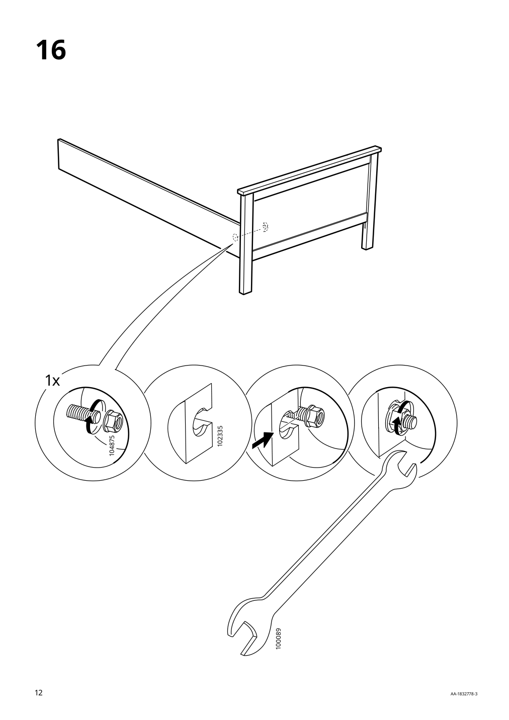 Assembly instructions for IKEA Hemnes bed frame black brown | Page 12 - IKEA HEMNES bed frame 702.495.49