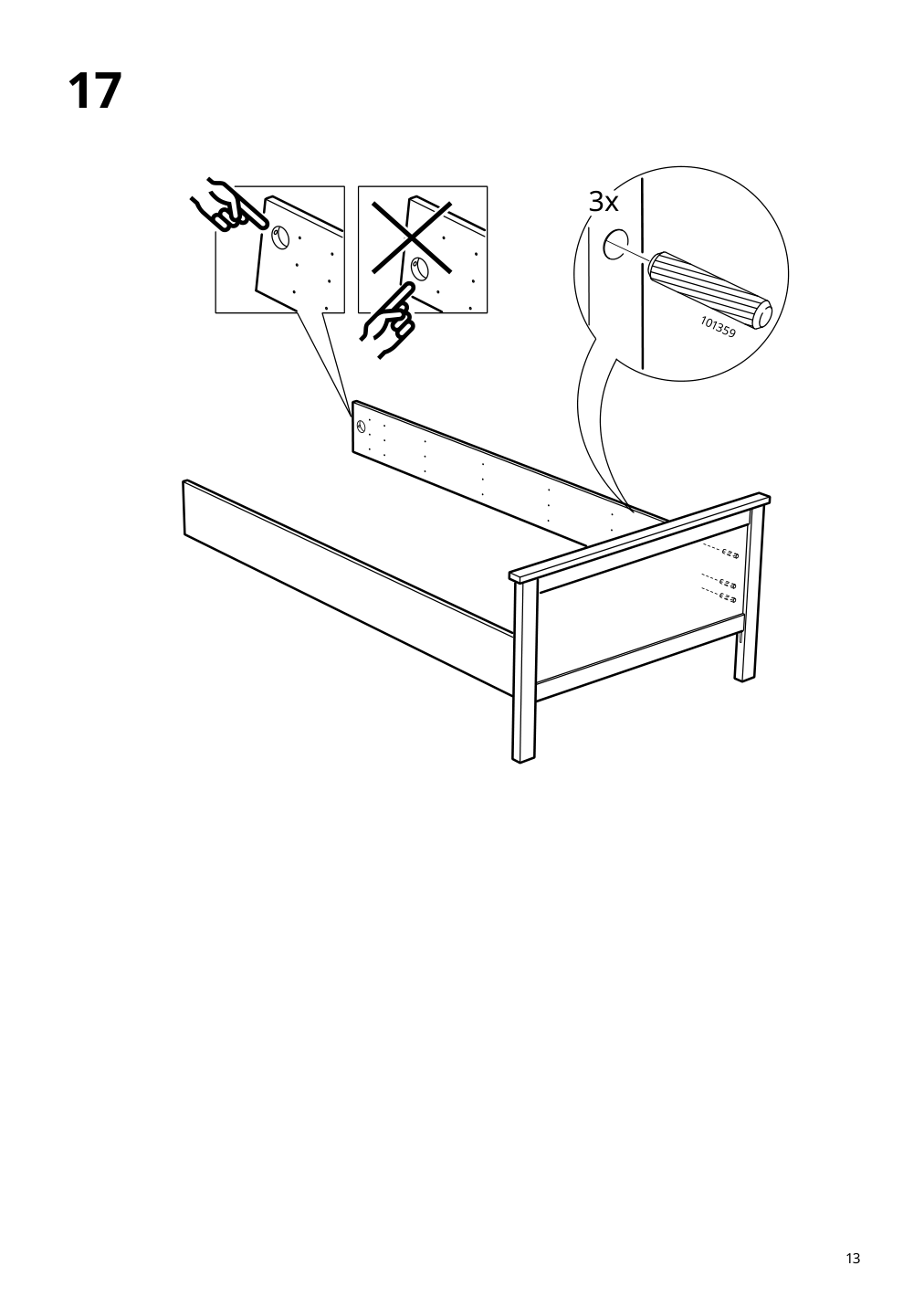 Assembly instructions for IKEA Hemnes bed frame white stain | Page 13 - IKEA HEMNES bed frame with 2 storage boxes 491.888.21