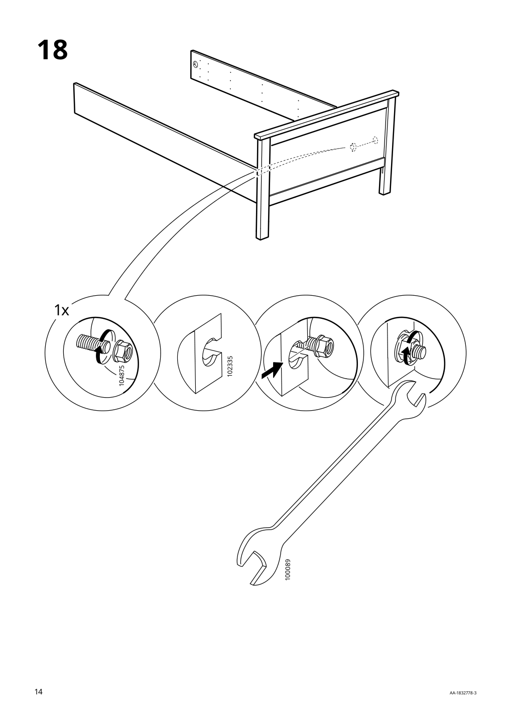 Assembly instructions for IKEA Hemnes bed frame dark gray stained | Page 14 - IKEA HEMNES bed frame 603.817.56