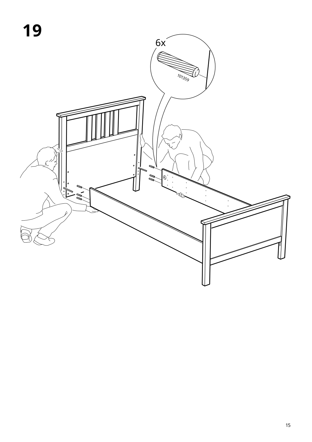 Assembly instructions for IKEA Hemnes bed frame dark gray stained | Page 15 - IKEA HEMNES bed frame 603.817.56