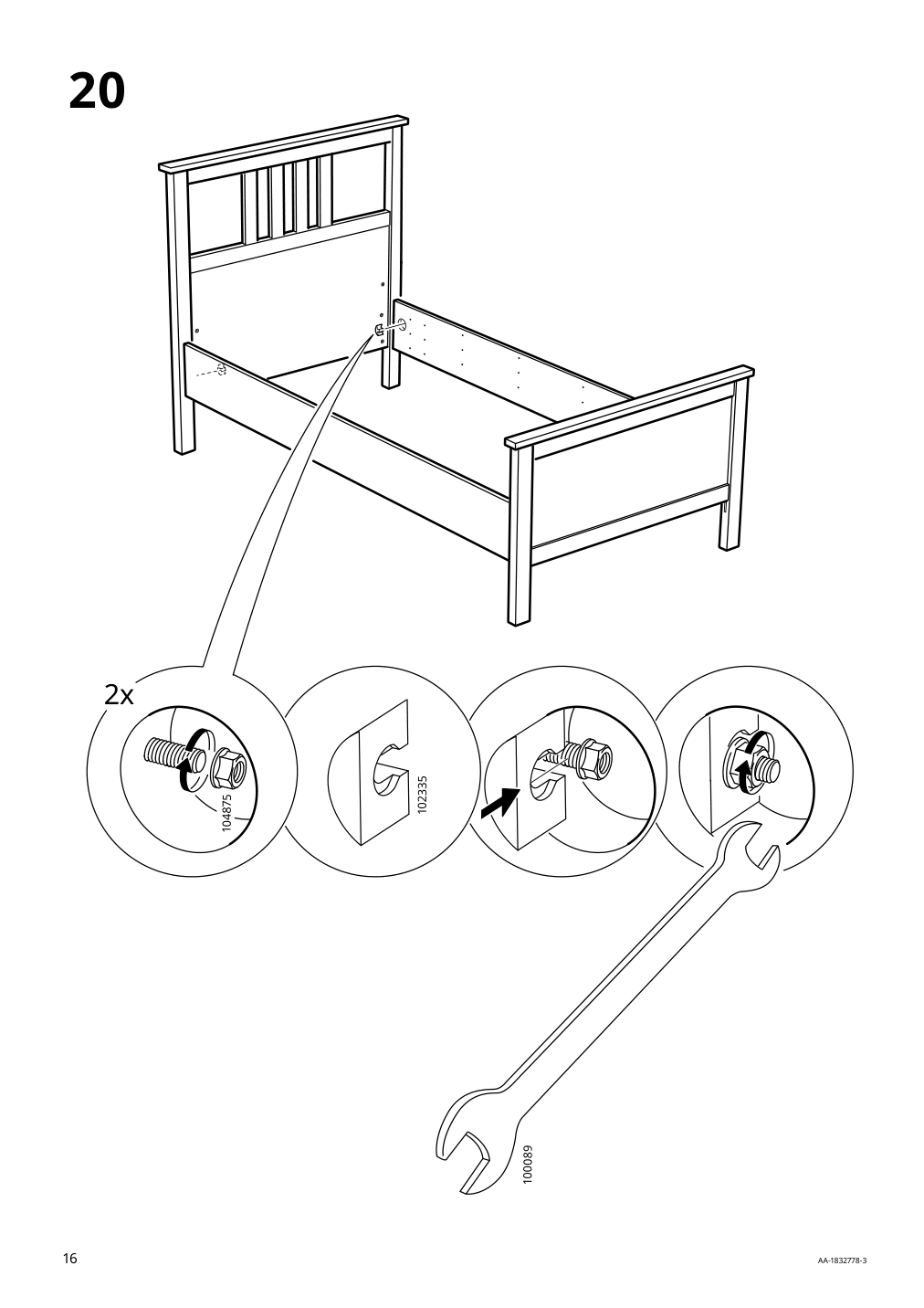 Assembly instructions for IKEA Hemnes bed frame dark gray stained | Page 16 - IKEA HEMNES bed frame 603.817.56