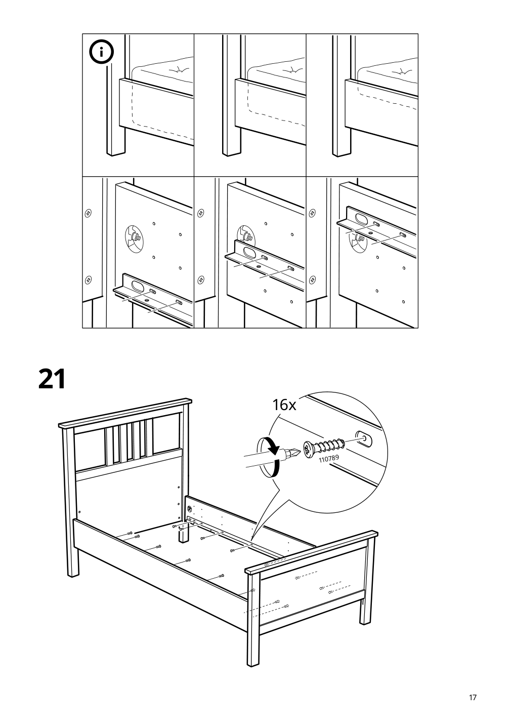 Assembly instructions for IKEA Hemnes bed frame white stain | Page 17 - IKEA HEMNES bed frame with 2 storage boxes 491.888.21