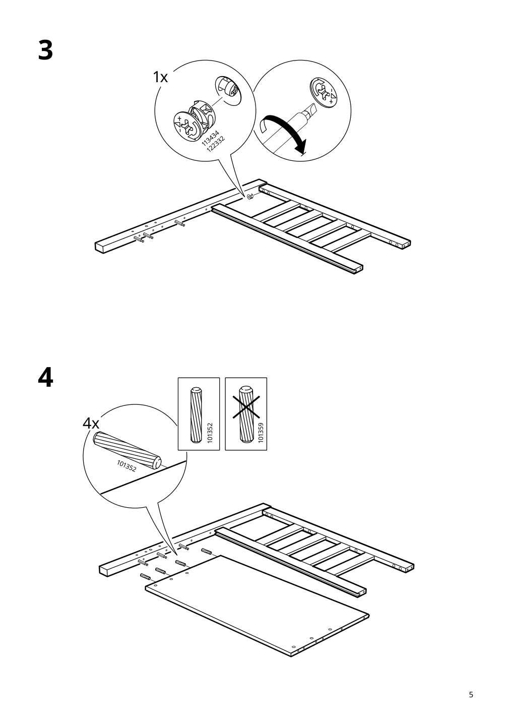 Assembly instructions for IKEA Hemnes bed frame dark gray stained | Page 5 - IKEA HEMNES bed frame 603.817.56