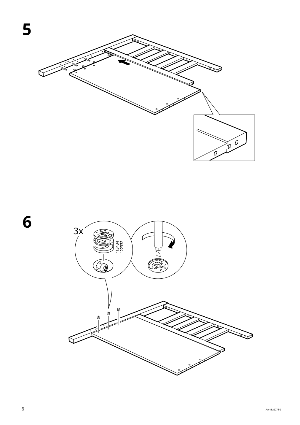 Assembly instructions for IKEA Hemnes bed frame dark gray stained | Page 6 - IKEA HEMNES bed frame 603.817.56