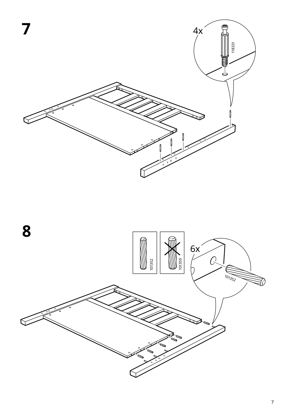 Assembly instructions for IKEA Hemnes bed frame white stain | Page 7 - IKEA HEMNES bed frame with 2 storage boxes 491.888.21