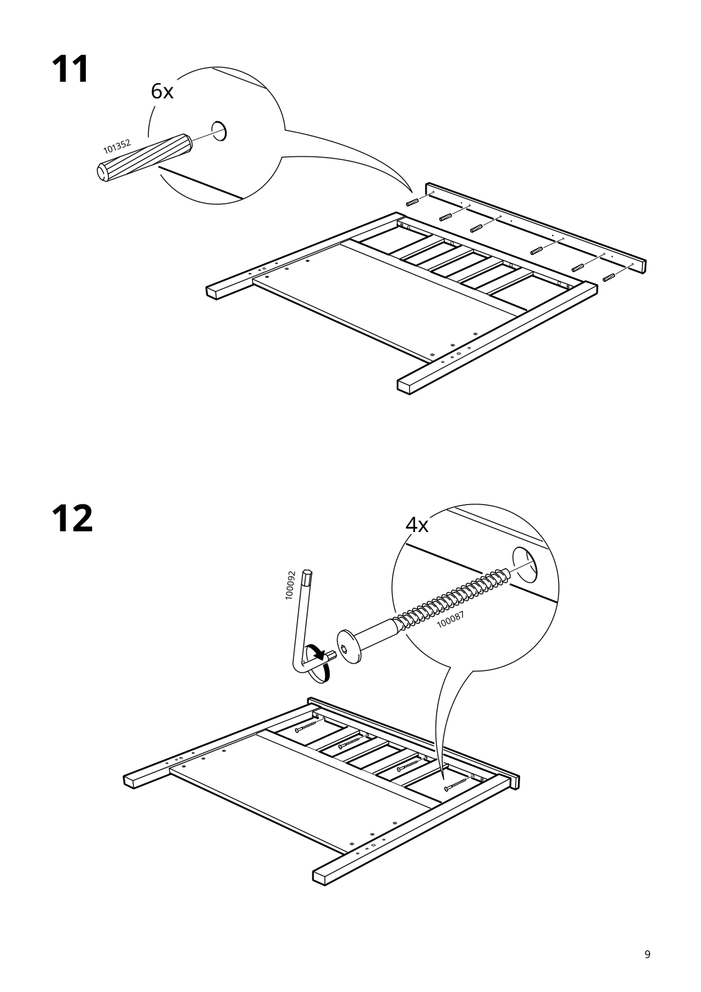 Assembly instructions for IKEA Hemnes bed frame white stain | Page 9 - IKEA HEMNES bed frame with 2 storage boxes 491.888.21