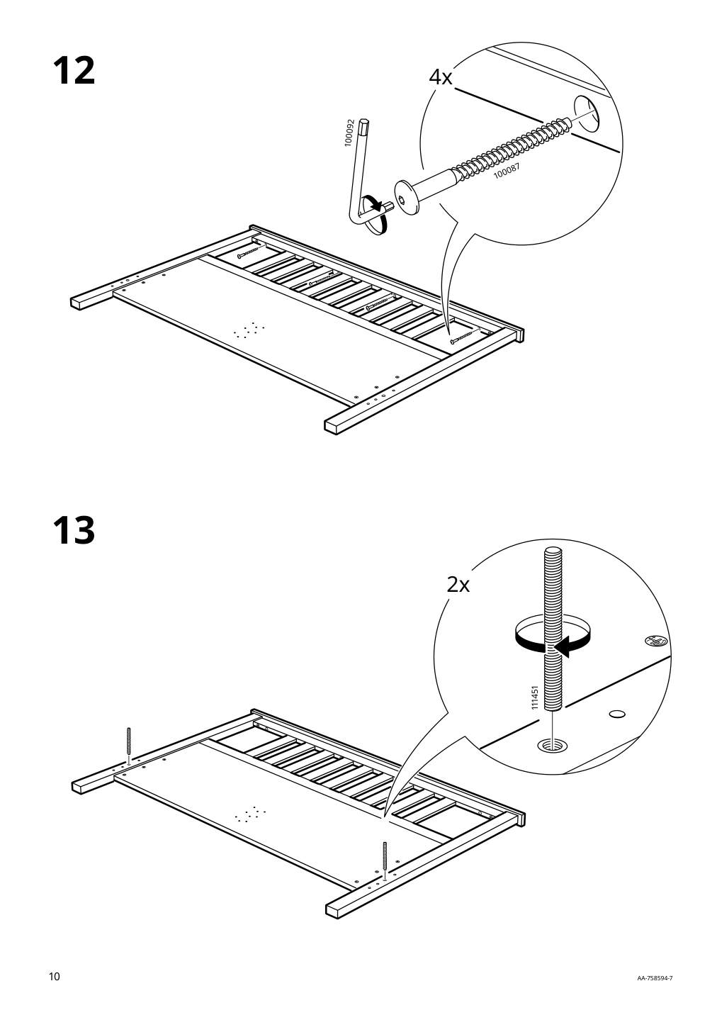 Assembly instructions for IKEA Hemnes bed frame dark gray stained | Page 10 - IKEA HEMNES bed frame with 4 storage boxes 392.751.97