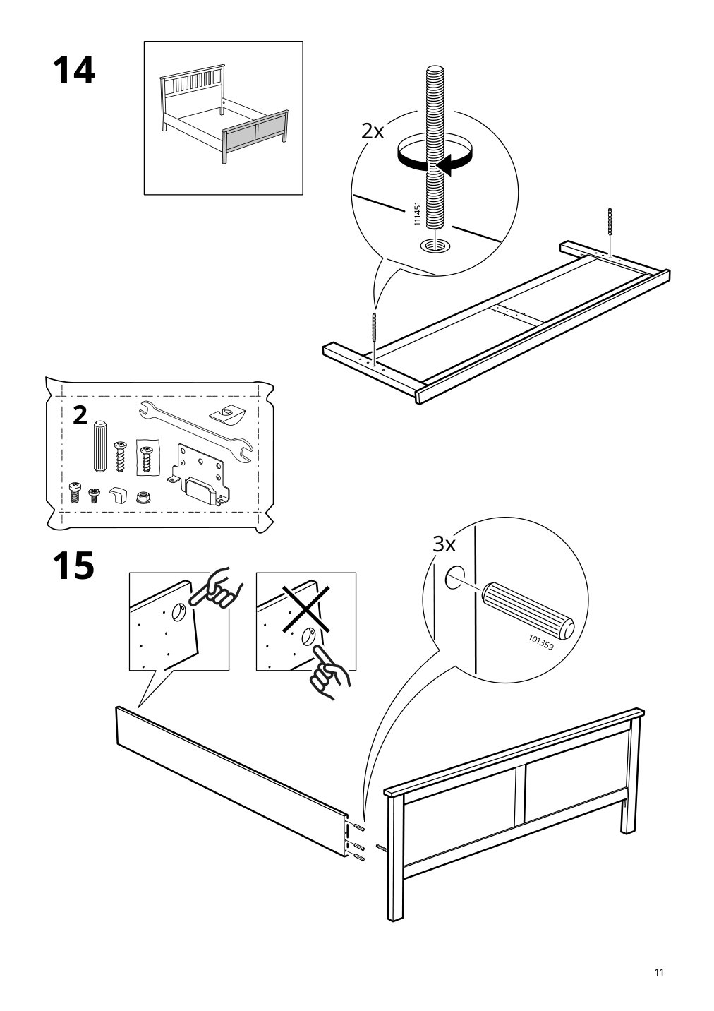 Assembly instructions for IKEA Hemnes bed frame white stain | Page 11 - IKEA HEMNES bed frame with 2 storage boxes 692.752.28