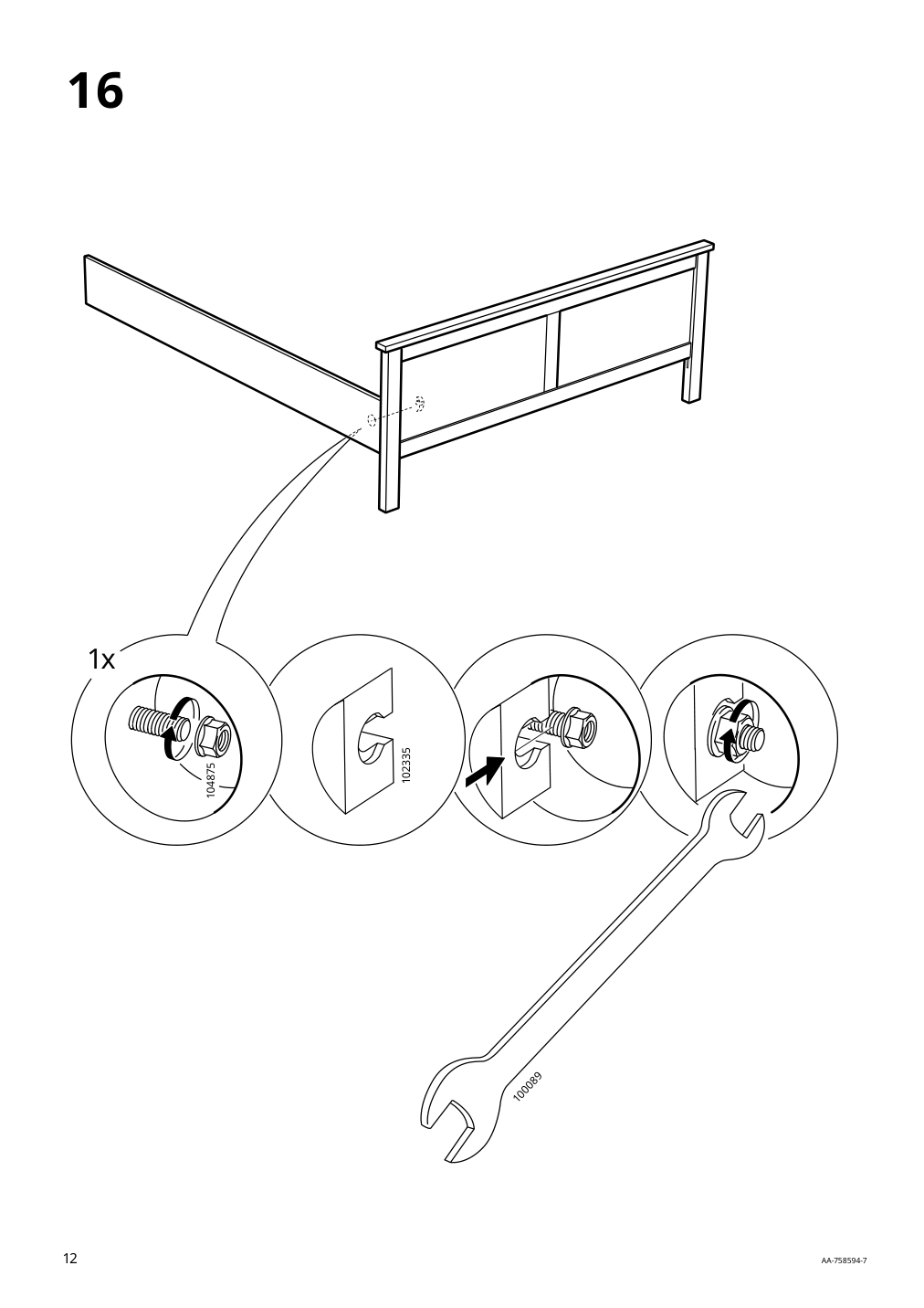 Assembly instructions for IKEA Hemnes bed frame dark gray stained | Page 12 - IKEA HEMNES bed frame with 2 storage boxes 092.751.70