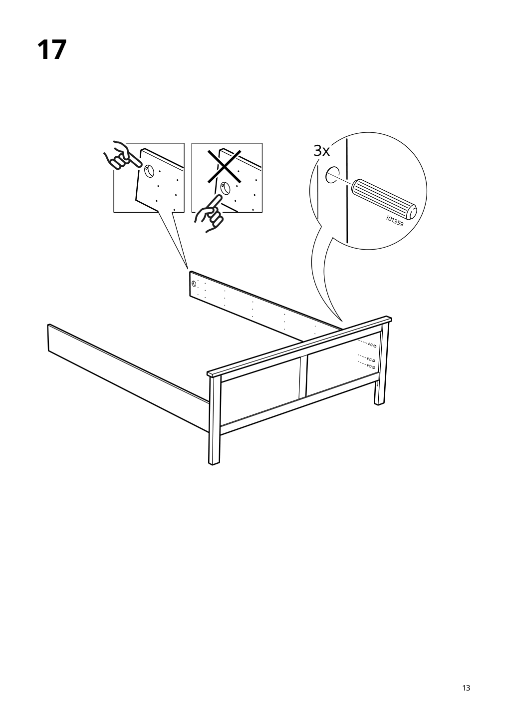 Assembly instructions for IKEA Hemnes bed frame white stain | Page 13 - IKEA HEMNES bed frame 490.022.72