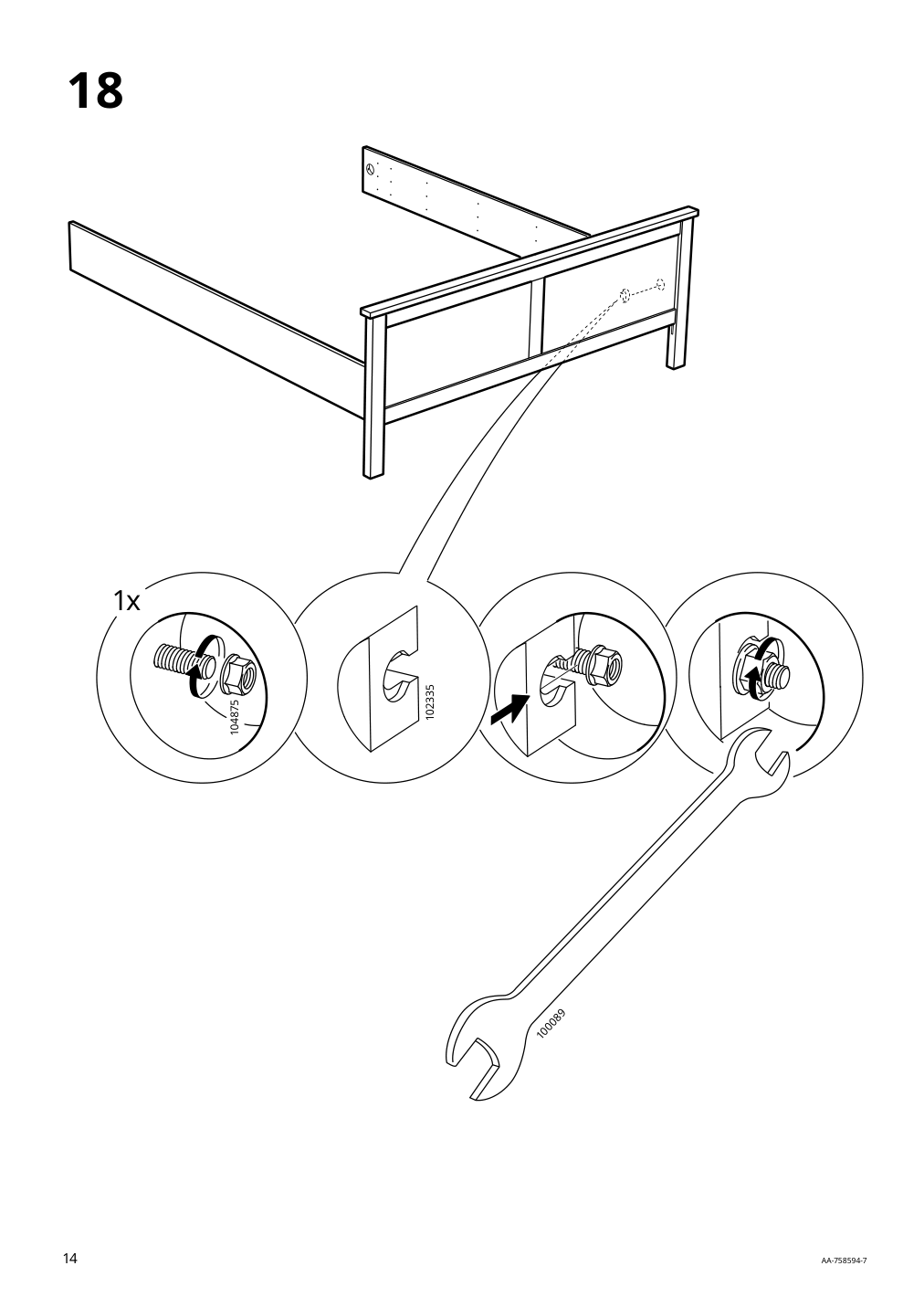 Assembly instructions for IKEA Hemnes bed frame black brown | Page 14 - IKEA HEMNES bed frame with 4 storage boxes 091.723.46