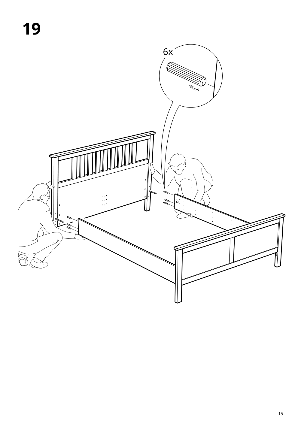 Assembly instructions for IKEA Hemnes bed frame dark gray stained | Page 15 - IKEA HEMNES bed frame 892.406.43