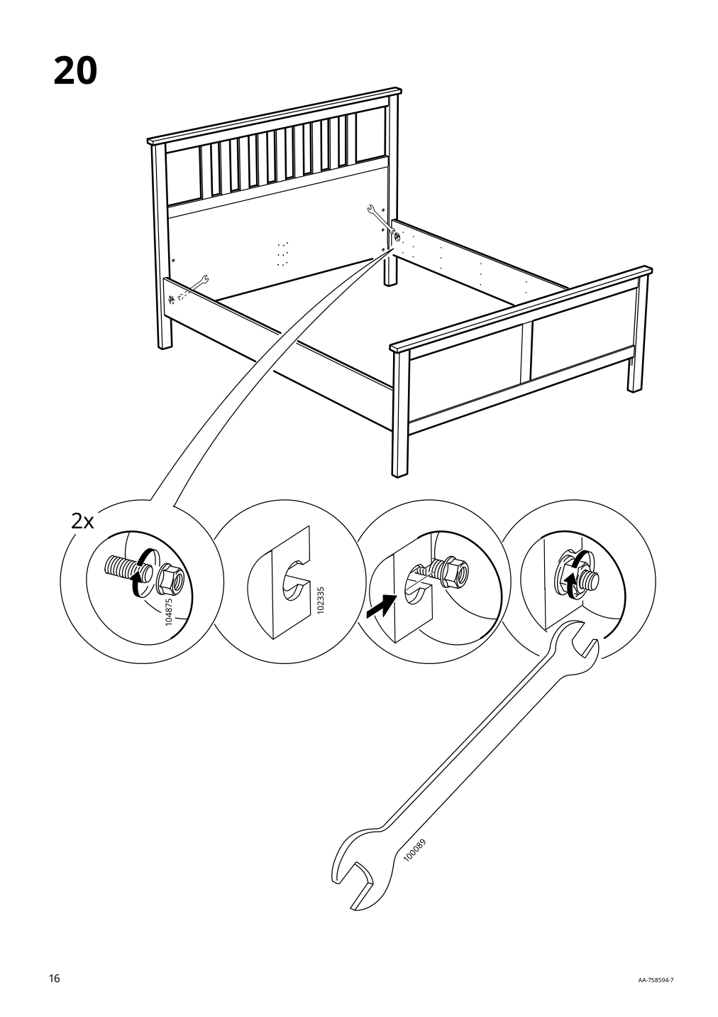 Assembly instructions for IKEA Hemnes bed frame dark gray stained | Page 16 - IKEA HEMNES bed frame with 2 storage boxes 092.751.70