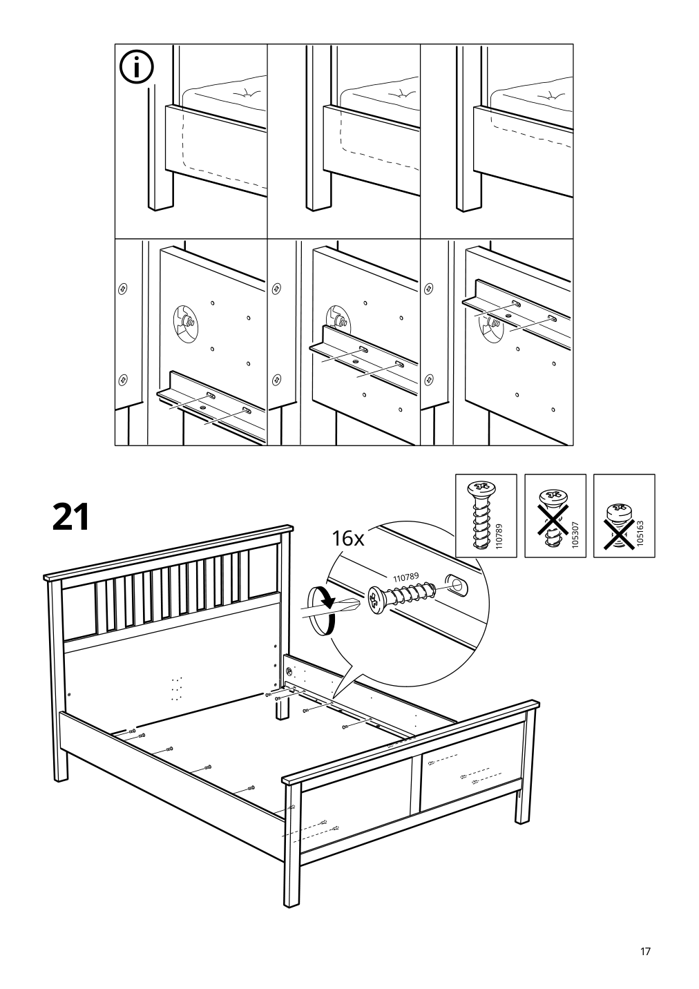 Assembly instructions for IKEA Hemnes bed frame white stain | Page 17 - IKEA HEMNES bed frame 490.022.72