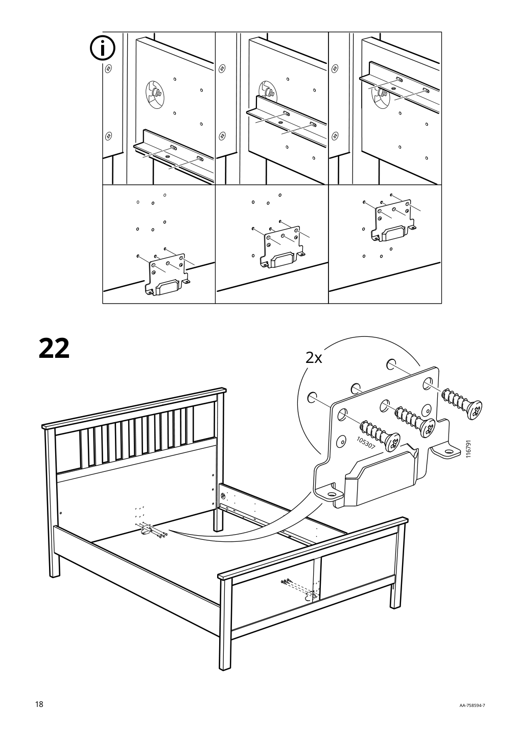 Assembly instructions for IKEA Hemnes bed frame dark gray stained | Page 18 - IKEA HEMNES bed frame 892.406.43