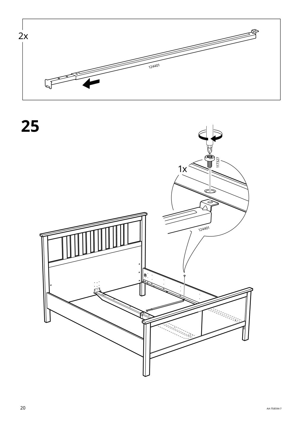 Assembly instructions for IKEA Hemnes bed frame white stain | Page 20 - IKEA HEMNES bed frame 490.022.72