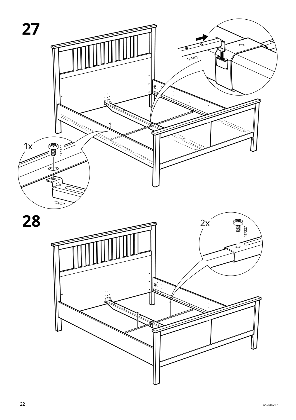 Assembly instructions for IKEA Hemnes bed frame black brown | Page 22 - IKEA HEMNES bed frame with 4 storage boxes 091.723.46