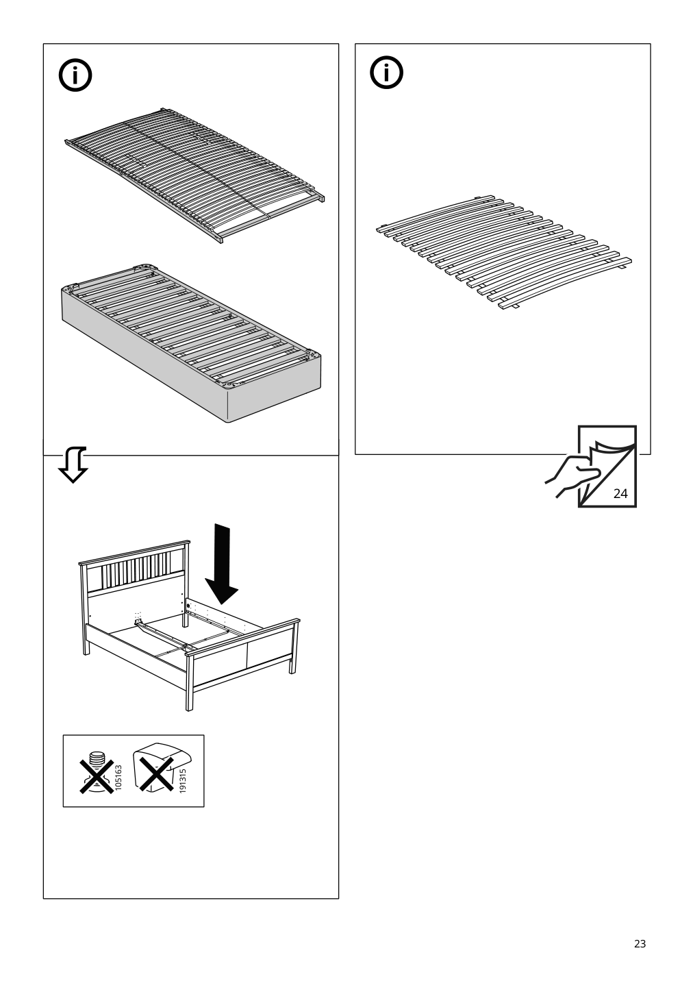 Assembly instructions for IKEA Hemnes bed frame dark gray stained | Page 23 - IKEA HEMNES bed frame with 4 storage boxes 392.751.97