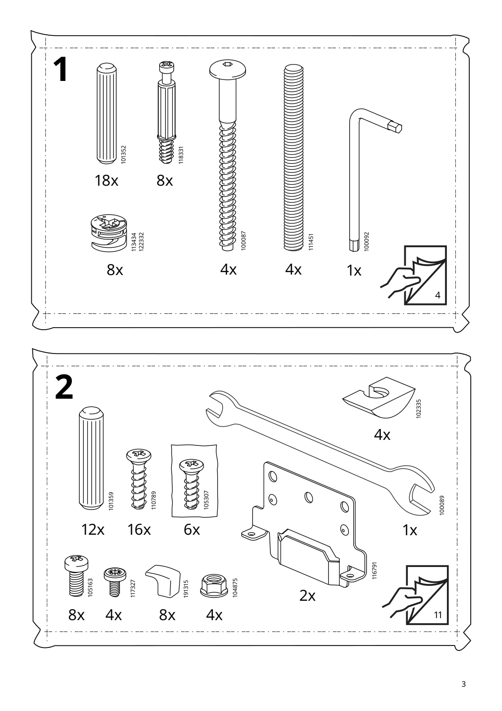 Assembly instructions for IKEA Hemnes bed frame white stain | Page 3 - IKEA HEMNES bed frame 290.190.56