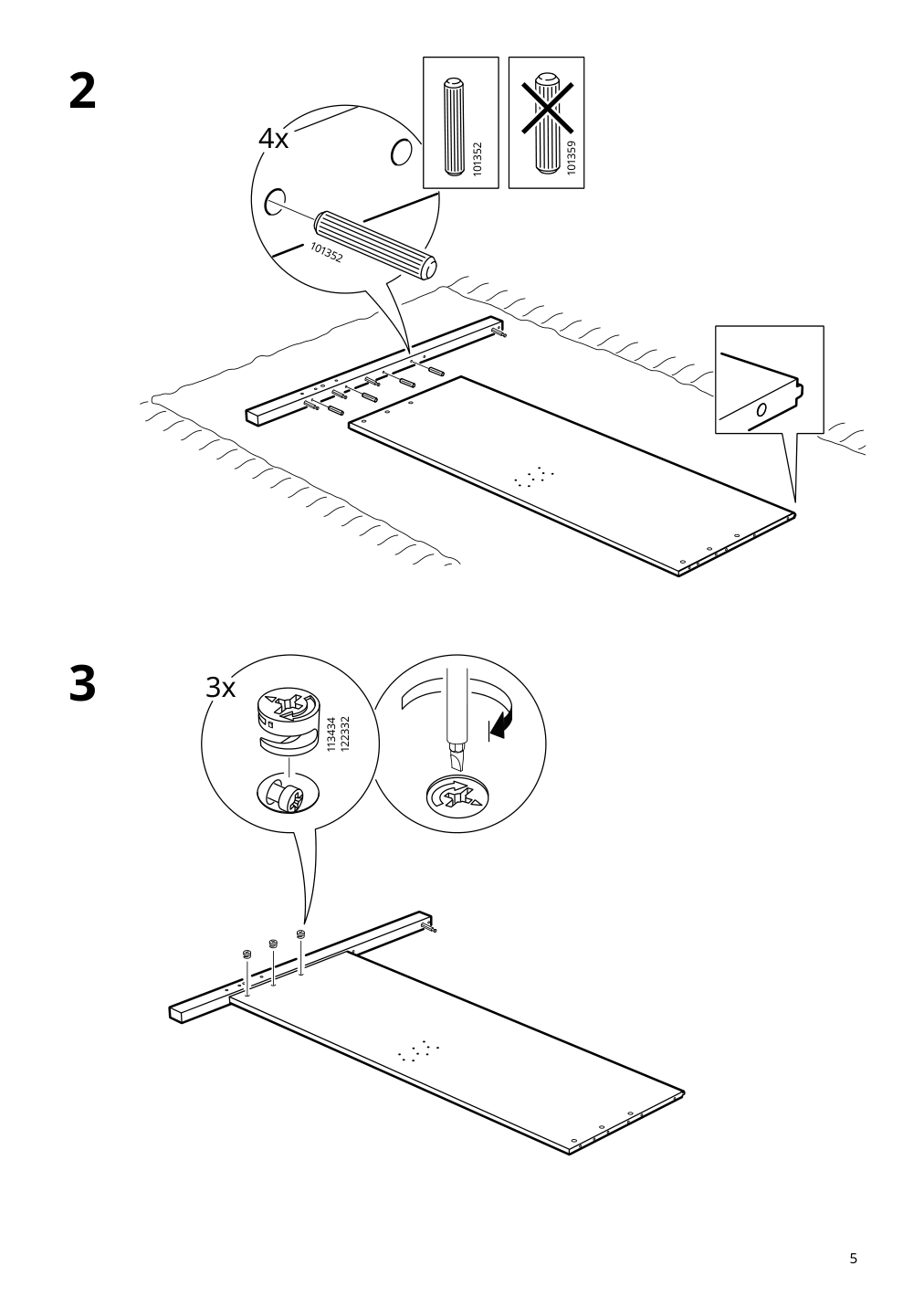 Assembly instructions for IKEA Hemnes bed frame black brown | Page 5 - IKEA HEMNES bed frame with 2 storage boxes 492.753.14