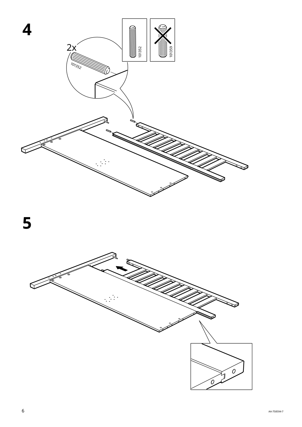 Assembly instructions for IKEA Hemnes bed frame white stain | Page 6 - IKEA HEMNES bed frame 490.022.72