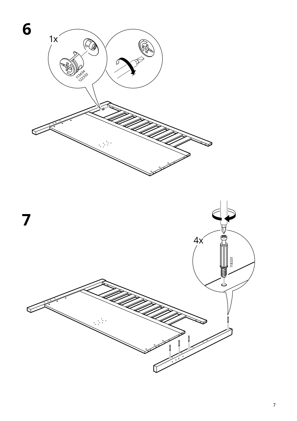 Assembly instructions for IKEA Hemnes bed frame black brown | Page 7 - IKEA HEMNES bed frame with 4 storage boxes 091.723.46