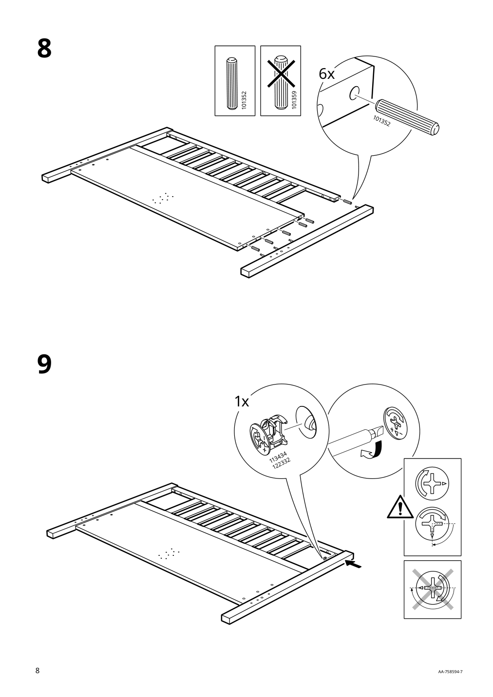 Assembly instructions for IKEA Hemnes bed frame white stain | Page 8 - IKEA HEMNES bed frame with 2 storage boxes 692.752.28