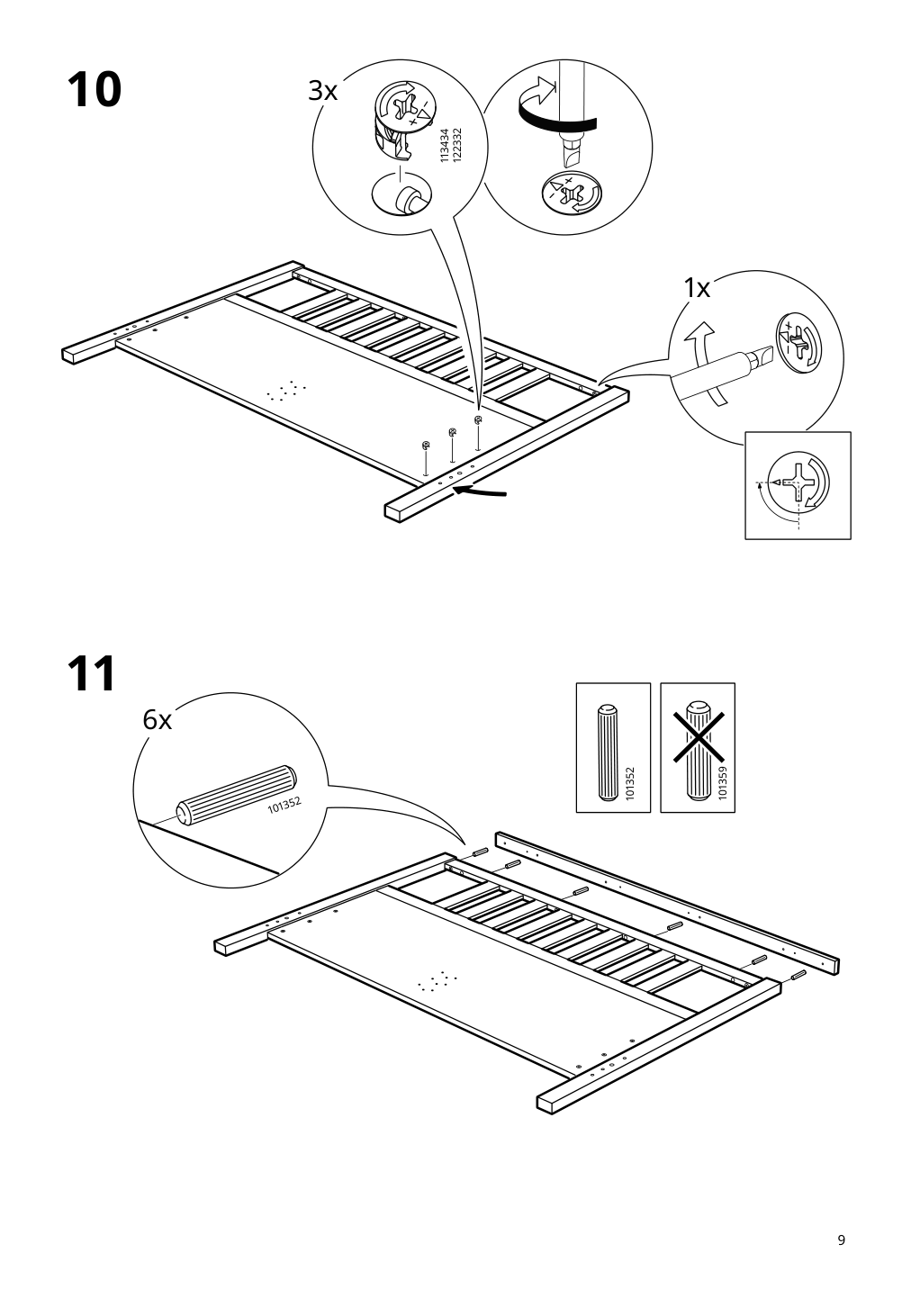 Assembly instructions for IKEA Hemnes bed frame white stain | Page 9 - IKEA HEMNES bed frame with 2 storage boxes 692.752.28