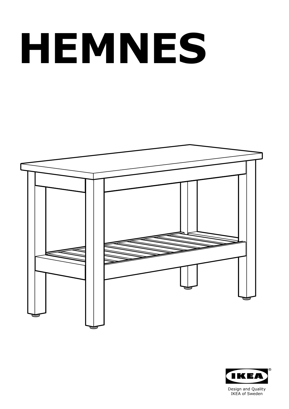 Assembly instructions for IKEA Hemnes bench white | Page 1 - IKEA HEMNES bench 502.236.25