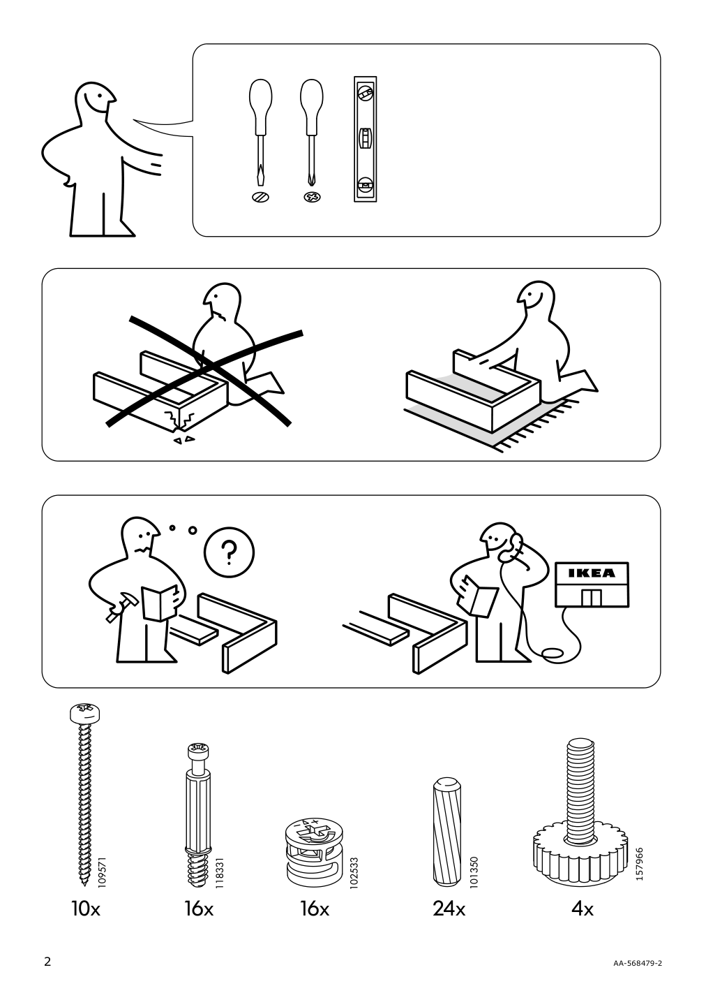 Assembly instructions for IKEA Hemnes bench white | Page 2 - IKEA HEMNES bench 502.236.25