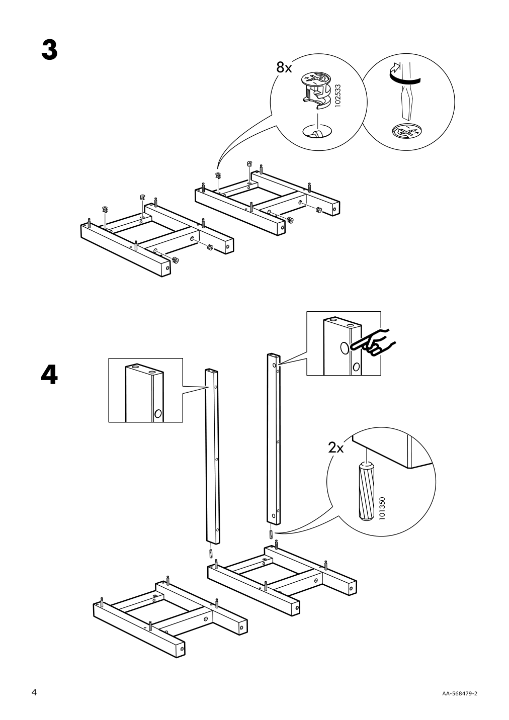 Assembly instructions for IKEA Hemnes bench white | Page 4 - IKEA HEMNES bench 502.236.25