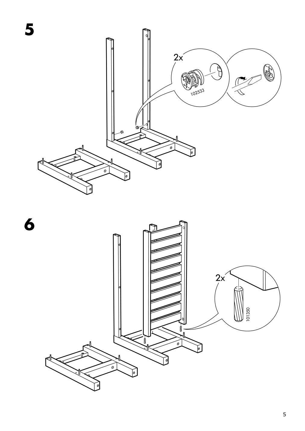 Assembly instructions for IKEA Hemnes bench white | Page 5 - IKEA HEMNES bench 502.236.25