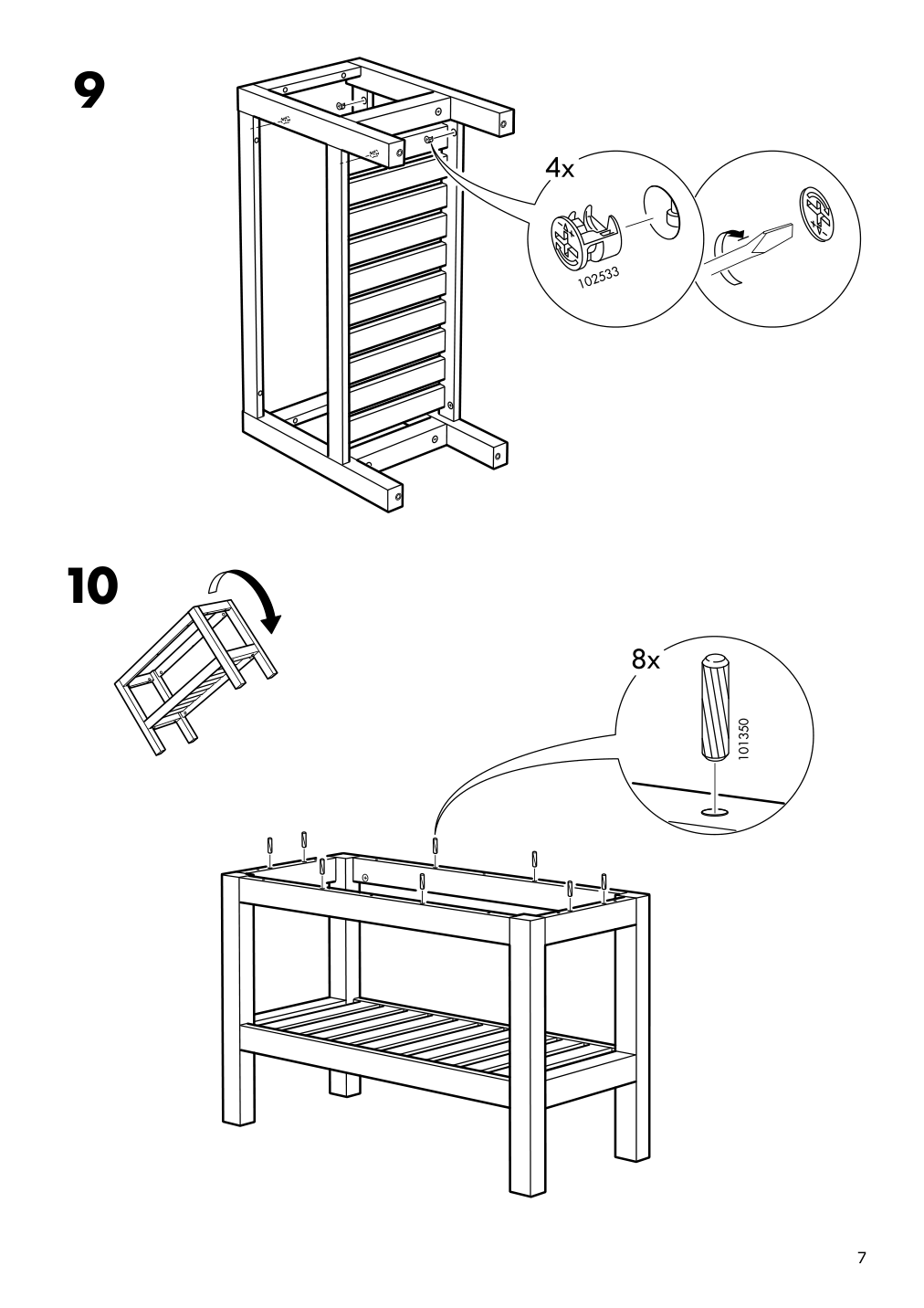 Assembly instructions for IKEA Hemnes bench white | Page 7 - IKEA HEMNES bench 502.236.25