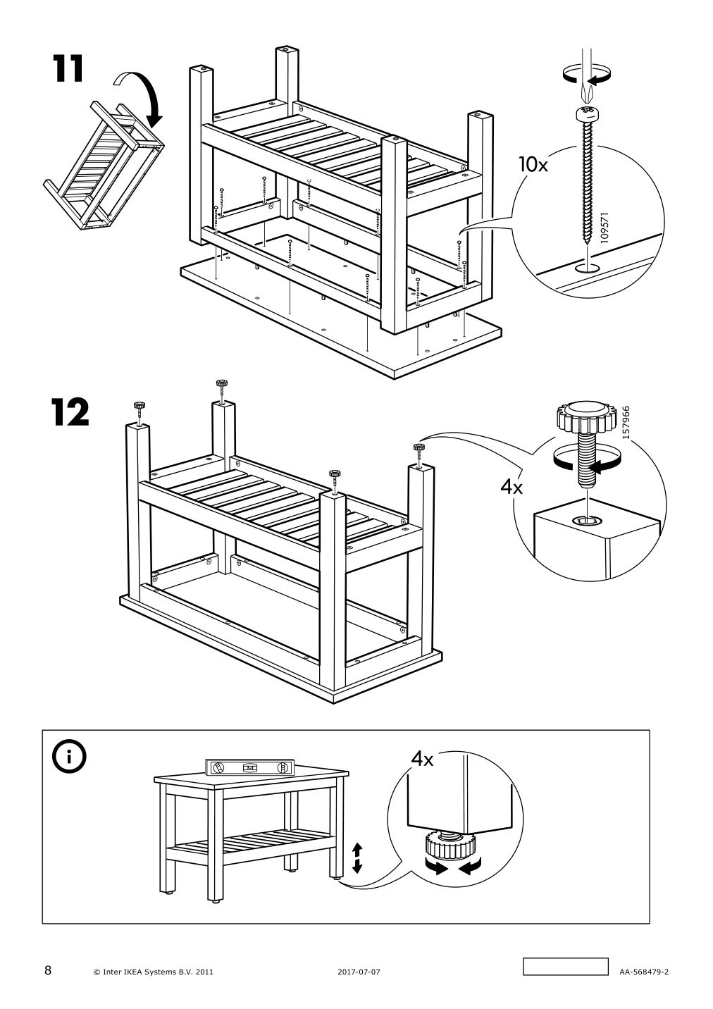 Assembly instructions for IKEA Hemnes bench white | Page 8 - IKEA HEMNES bench 502.236.25