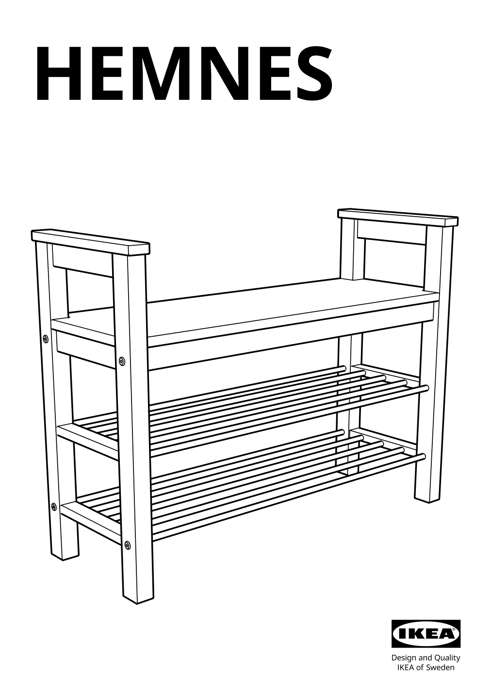 Assembly instructions for IKEA Hemnes bench with shoe storage white | Page 1 - IKEA HEMNES bench with shoe storage 002.438.00