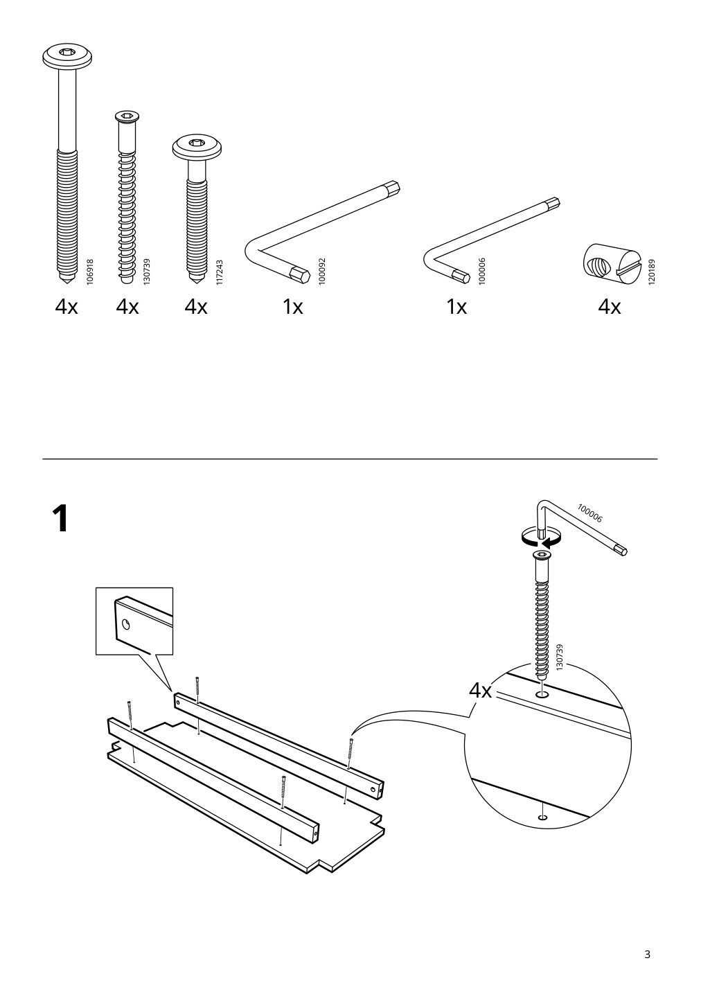 Assembly instructions for IKEA Hemnes bench with shoe storage white | Page 3 - IKEA HEMNES bench with shoe storage 002.438.00