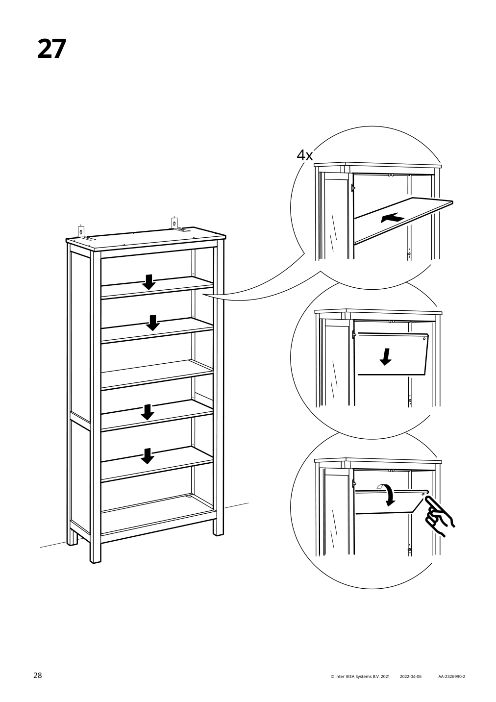 Assembly instructions for IKEA Hemnes bookcase black brown light brown | Page 28 - IKEA HEMNES TV storage combination 093.365.69