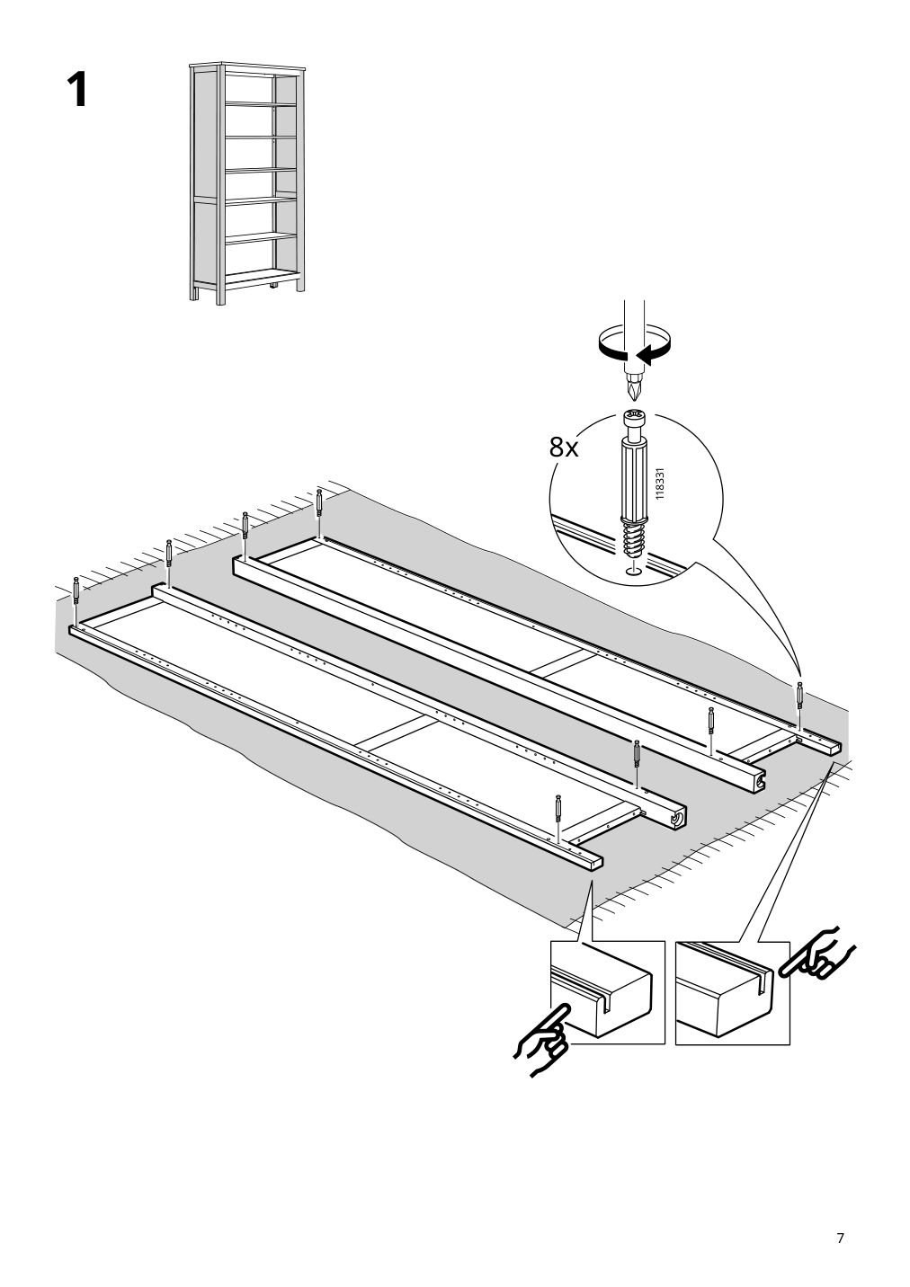 Assembly instructions for IKEA Hemnes bookcase black brown light brown | Page 7 - IKEA HEMNES TV storage combination 093.365.69