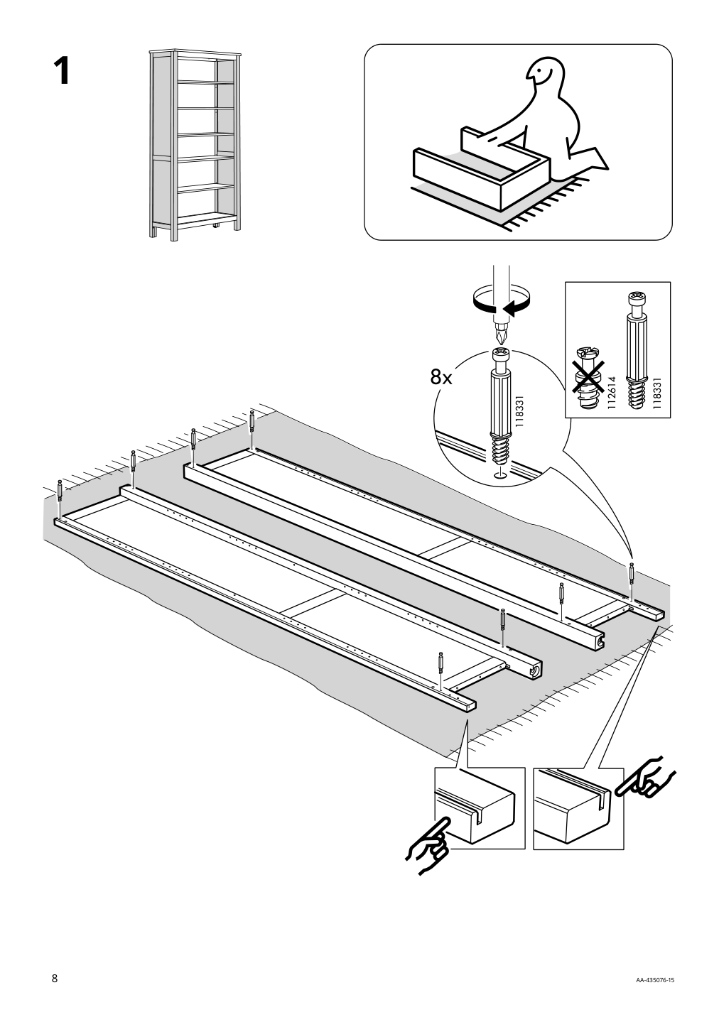 Assembly instructions for IKEA Hemnes bookcase black brown light brown | Page 8 - IKEA HEMNES TV storage combination 093.365.69