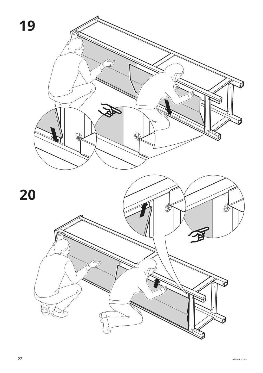 Assembly instructions for IKEA Hemnes bookcase dark gray stained | Page 22 - IKEA HEMNES bookcase 603.817.42