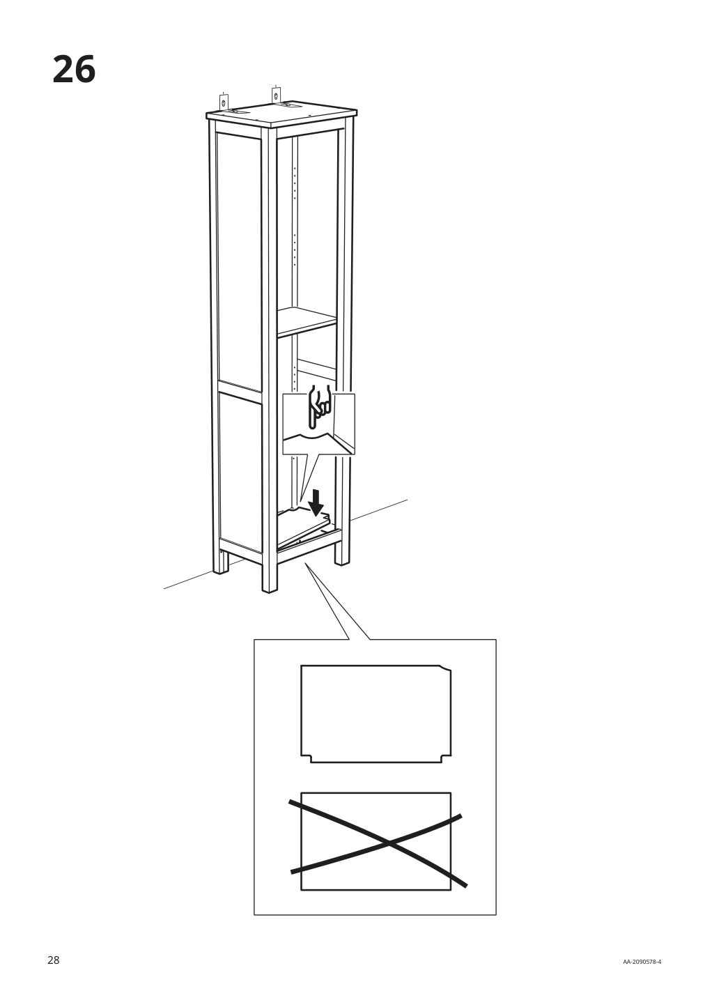 Assembly instructions for IKEA Hemnes bookcase dark gray stained | Page 28 - IKEA HEMNES bookcase 603.817.42