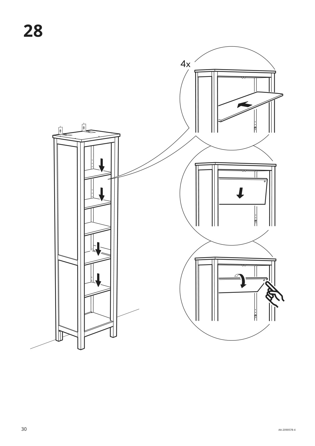 Assembly instructions for IKEA Hemnes bookcase dark gray stained | Page 30 - IKEA HEMNES bookcase 603.817.42