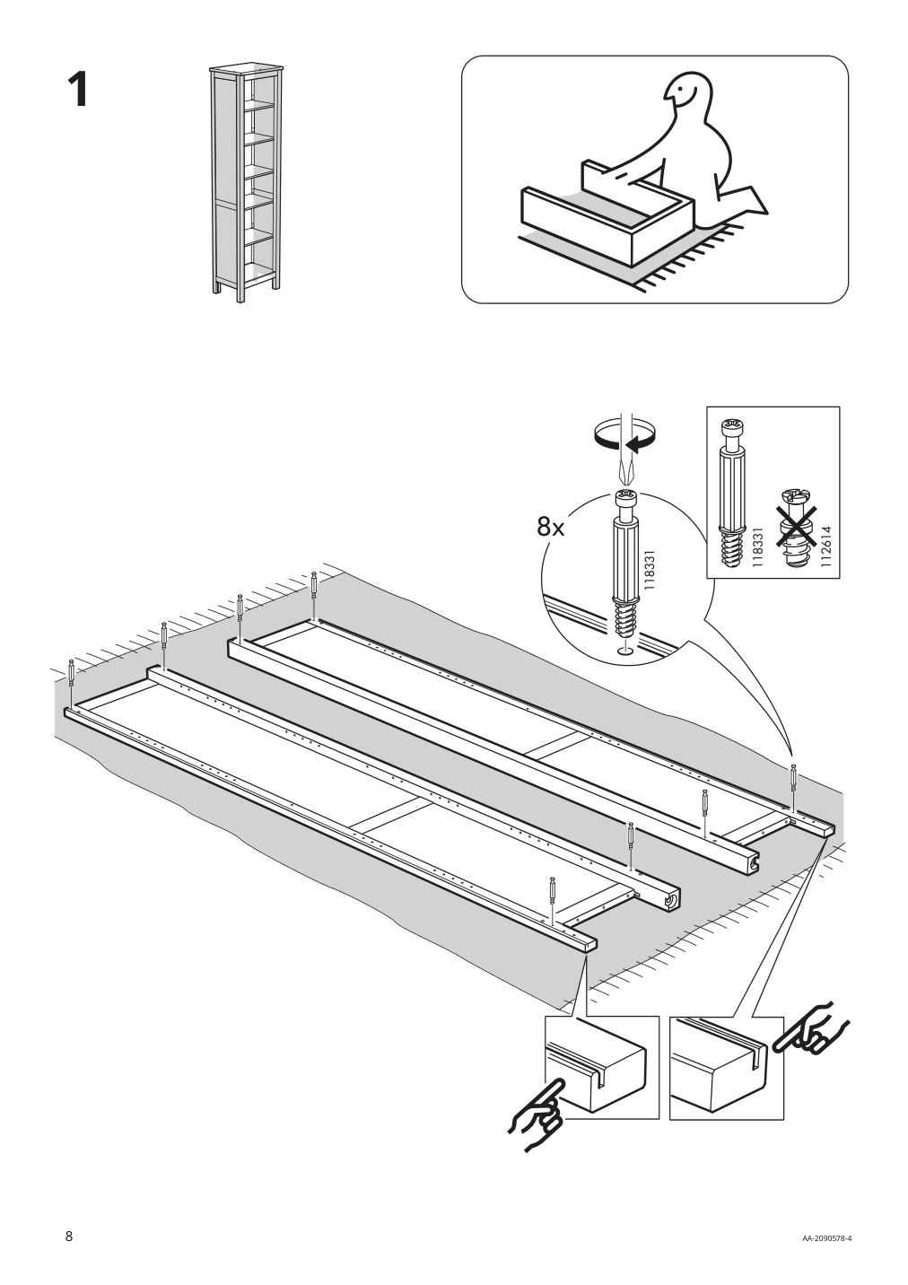 Assembly instructions for IKEA Hemnes bookcase dark gray stained | Page 8 - IKEA HEMNES bookcase 603.817.42