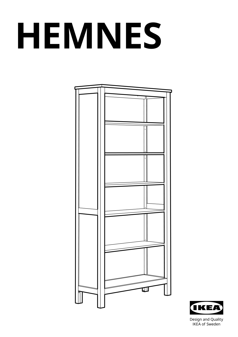 Assembly instructions for IKEA Hemnes bookcase dark gray stained | Page 1 - IKEA HEMNES bookcase 503.817.52