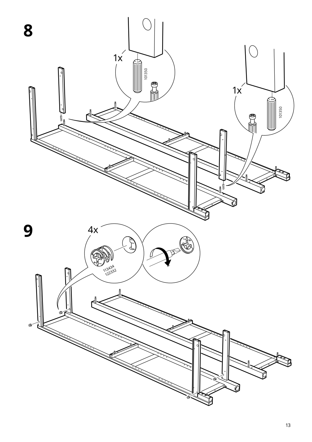 Assembly instructions for IKEA Hemnes bookcase dark gray stained | Page 13 - IKEA HEMNES bookcase 603.817.42