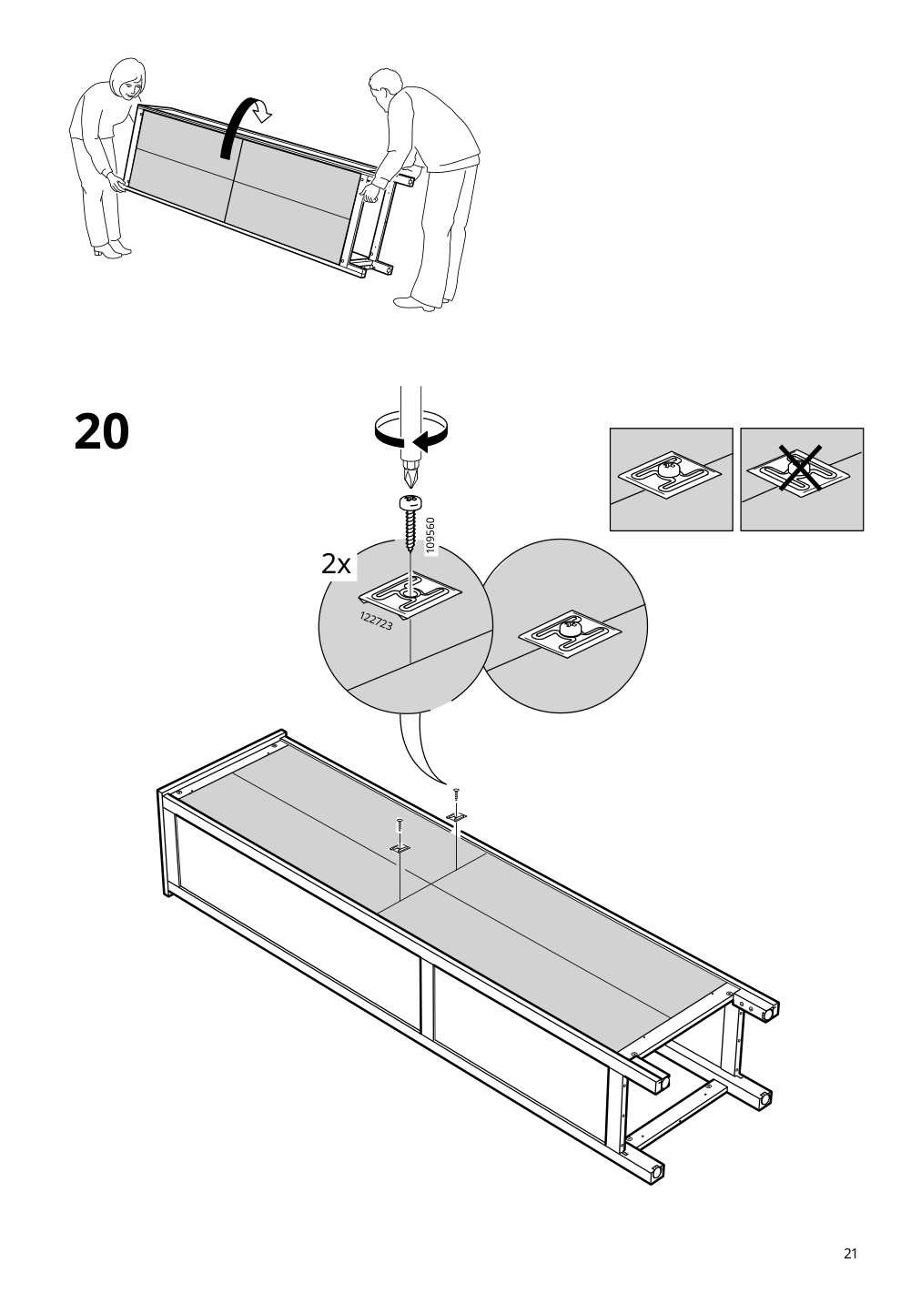 Assembly instructions for IKEA Hemnes bookcase dark gray stained | Page 21 - IKEA HEMNES bookcase 603.817.42