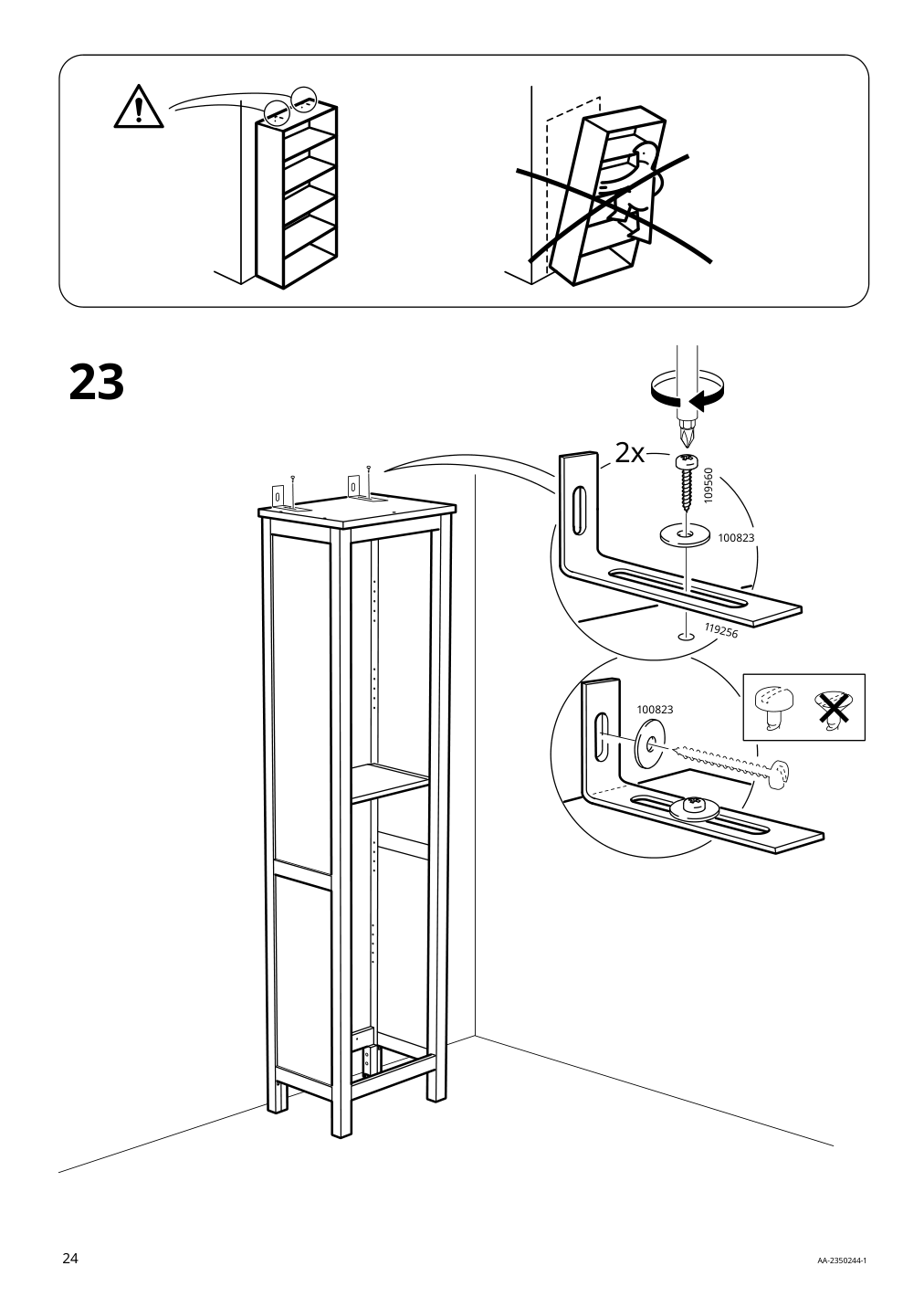 Assembly instructions for IKEA Hemnes bookcase dark gray stained | Page 24 - IKEA HEMNES bookcase 603.817.42