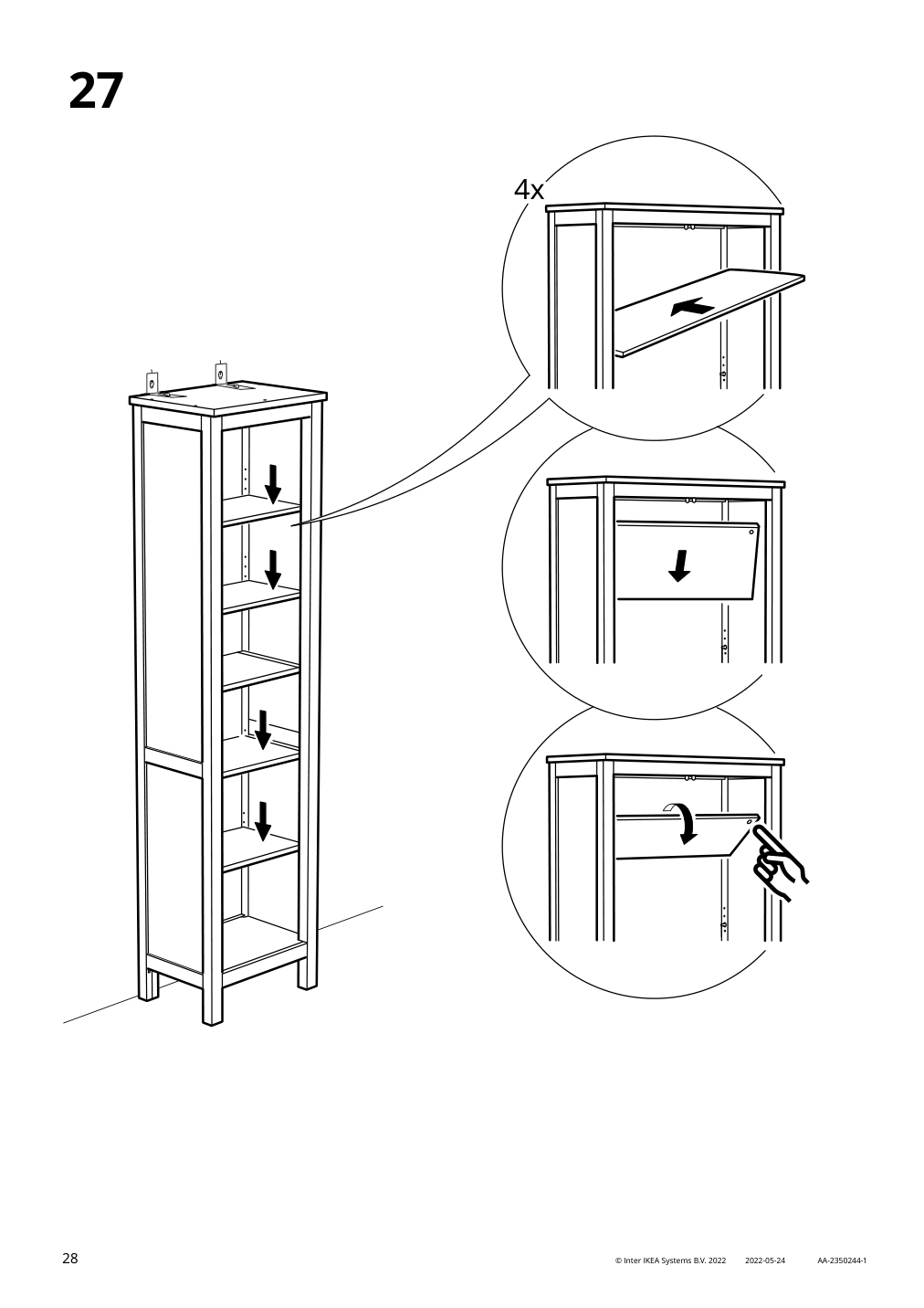 Assembly instructions for IKEA Hemnes bookcase dark gray stained | Page 28 - IKEA HEMNES bookcase 603.817.42