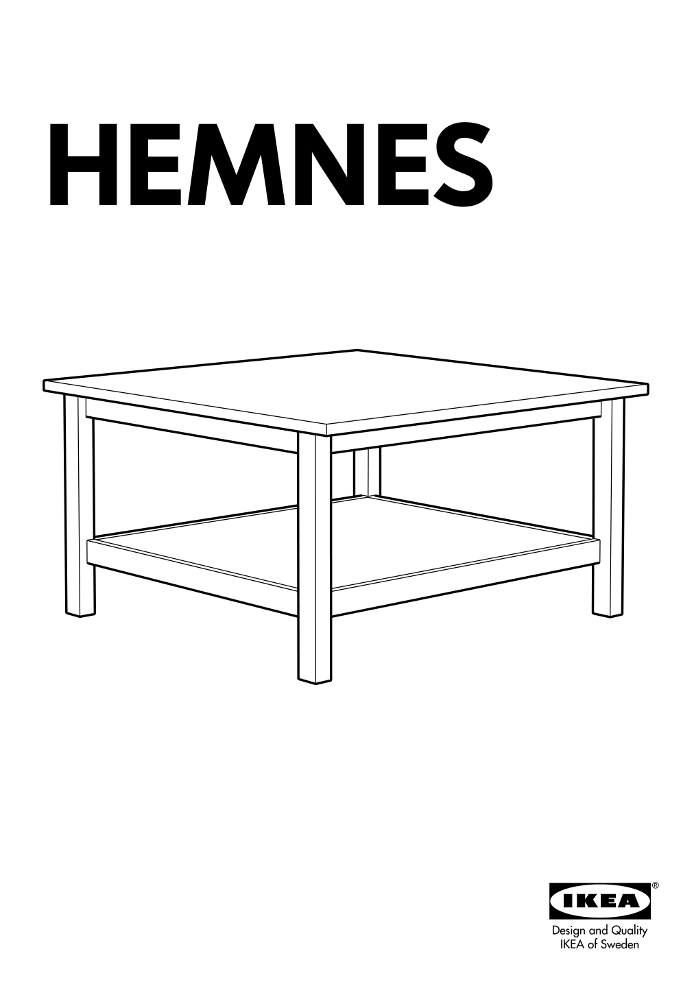 Assembly instructions for IKEA Hemnes coffee table white stain | Page 1 - IKEA HEMNES coffee table 101.762.87