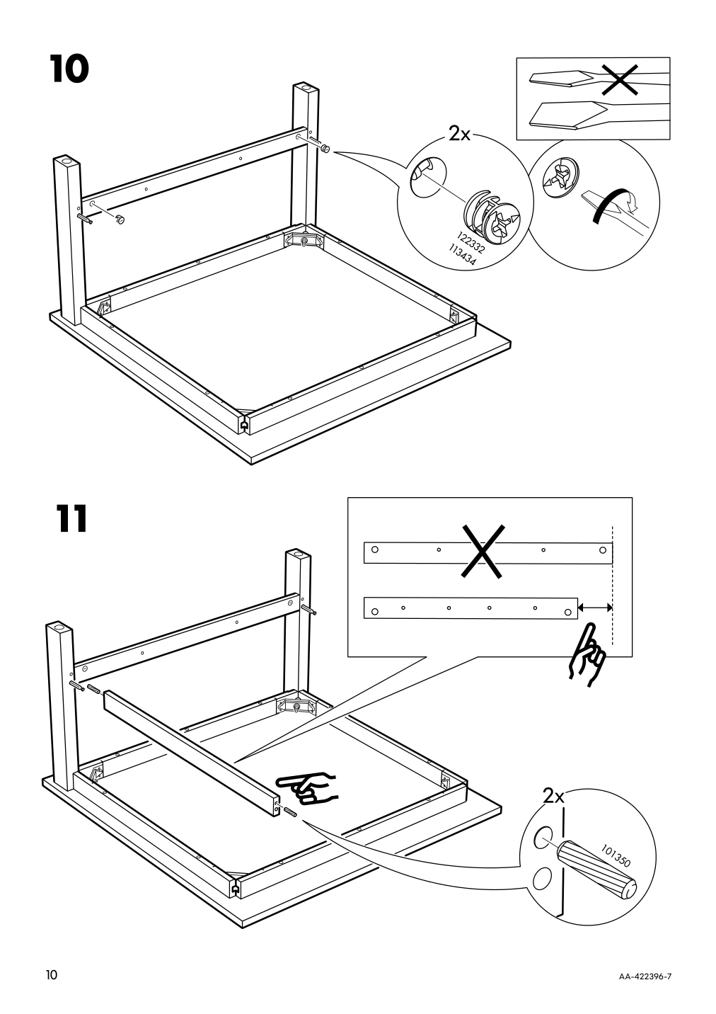 Assembly instructions for IKEA Hemnes coffee table white stain | Page 10 - IKEA HEMNES coffee table 101.762.87